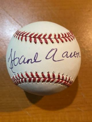 Hank Aaron - Signed Autographed Rawlings Official League Baseball - Psa Auto 9