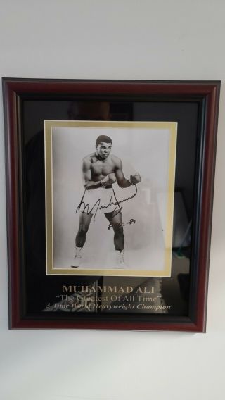 Muhammad Ali Signed Photo 8x10 Vintage Inscribed Jsa Framed Goat Auto