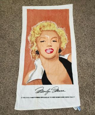 Rare Vintage Estate Of Marilyn Monroe Beach Towel 1988 Vtg 80 