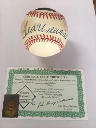 Ted Williams Auto Autograph Baseball Boston Red Sox Authenticated Signed Ball