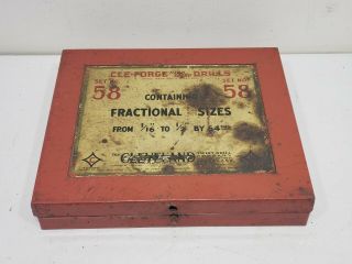 Vintage Cleveland Twist Drill Co Metal Advertising Tin Box Only