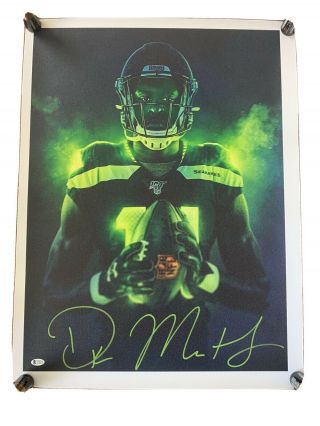 Dk Metcalf Signed 29x22 Autographed Seattle Seahawks Canvas Beckett