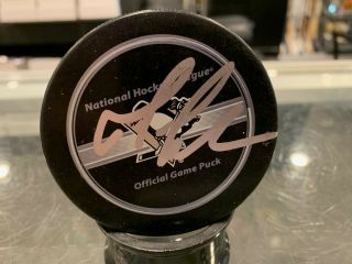 Mario Lemieux Pittsburgh Penguins Signed Hockey Official Game Puck Jsa