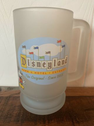 Vintage Disneyland Park Hotel Entrance Frosted Glass Mug Since 1955 Mickey Mouse