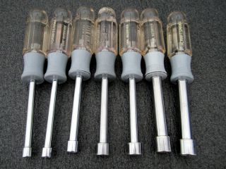 Vintage Craftsman 7pc Metric Nut Driver Set 4197 With Storage Pouch Made In Usa