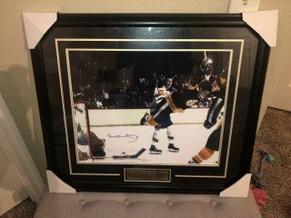 Bobby Orr Boston Bruins Signed Autographed Flying Goal 16x20 Framed Color Photo