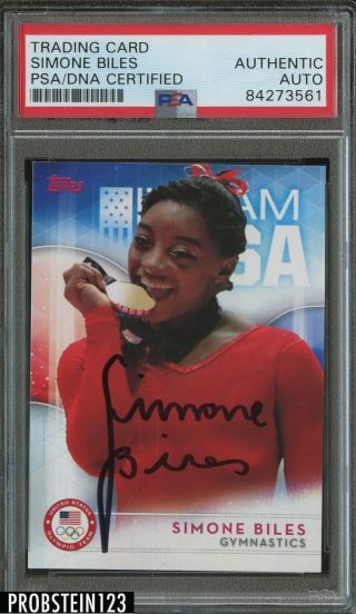 2016 Topps Team Usa Simone Biles Signed Psa Dna Certified Autograph Olympics