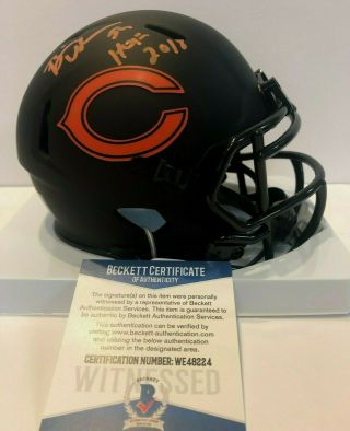 Brian Urlacher Signed Inscribed Chicago Bears Eclipse Mini Helmet Beckett