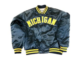Vintage University Of Michigan Wolverines Satin Jacket Size Xl Swingster