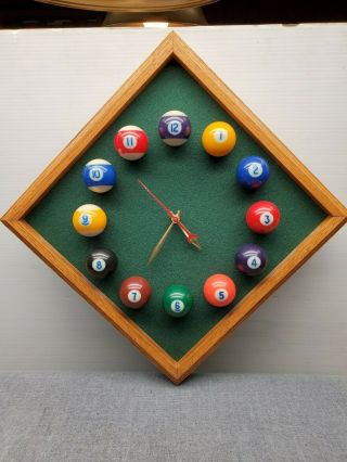 Vintage Billiard Pool Room Wall Clock " Little Vegas Inc.  "