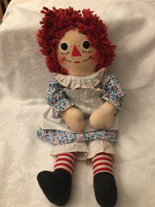 Vintage Knickerbocker Toy Co.  Raggedy Ann Doll 20” Usa