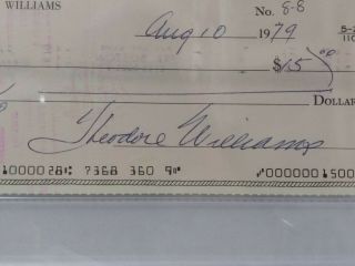 Vintage Ted Williams Signed Personal Check PSA/DNA Encapsulated & Graded NM/MT 8 3