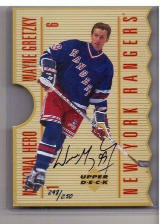 Wayne Gretzky Signed Upperdeck National Hero Card Sp/250 Uda Holo Authentic Auto