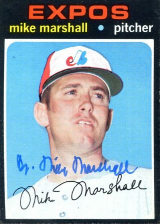 Mike Marshall (cy Young) Signed 1971 Topps 713 (w/ Expos) Inperson W