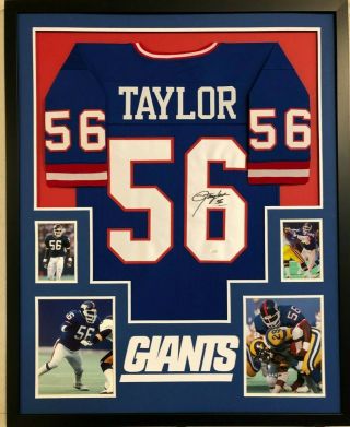 Framed York Giants Lawrence Taylor Autographed Signed Jersey Jsa