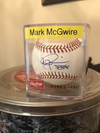 Mark Mcgwire Signed Autograph Baseball Inscribed 583 Hr’s