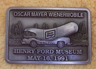 Vintage Oscar Mayer Wienermobile Henry Ford Museum Hot Dogs Metal Paperweight
