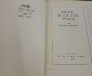Margaret Mitchell " Gone With The Wind " 1st Edition / November 1936 Edition Book