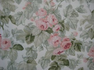 Vintage Laura Ashley Cottage Rose Pink & Sage Floral 2 Lined Panels 41 X 85 Usa