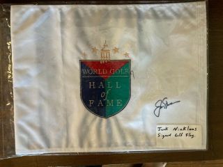 World Golf Hall Of Fame Flag Hand Signed By Jack Nicklaus Jsa Authentication