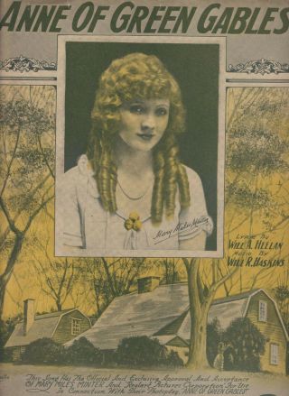 Anne Of Green Gables 1919 Vintage Silent Film Sheet Music Mary Miles Minter Real