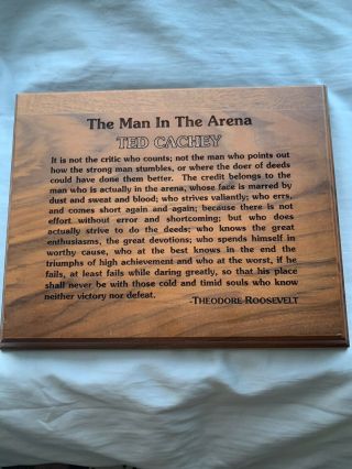 Theodore Roosevelt - Man In The Arena - Wood Sign - Laser Engraved? Vintage?