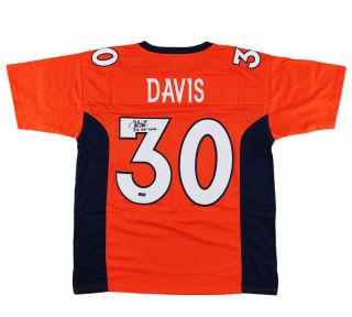 Terrell Davis Signed Denver Custom Orange Jersey With " Mile High Salute "