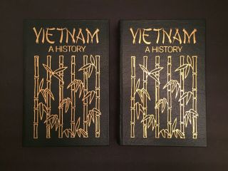 Vietnam - A History By Stanley Karnow Easton Press Leather Complete 2 Vol Set