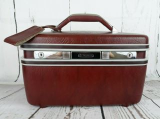 Vintage Samsonite Silhouette Train Case Hard Cover Cosmetic Luggage Suitcase