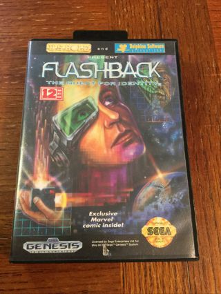 Vintage 1993 Flashback: The Quest For Identity Sega Genesis Video Game Complete