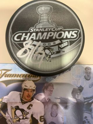 Sidney Crosby Auto Pittsburgh Penguins Auto Autographed Signed 2009 Cup Puck