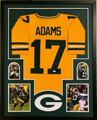 Framed Green Bay Packers Davante Adams Autographed Signed Jersey Jsa