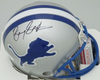 Lions Barry Sanders Signed Riddell Mini Helmet Auto - Hof 2003 - Jsa