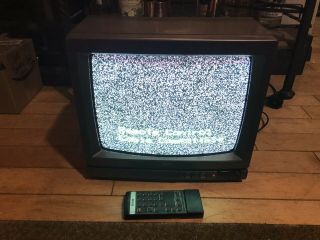 Vintage Gaming Tv Sears 13” Color 1989 Shape With Remote
