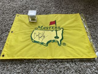 1997 Undated Masters Pin Flag,  Tiger Woods Signed Nike Golf Ball Wcoa