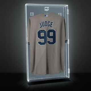 Lux Uv Locking Acrylic Wall Mount/freestanding Jersey Display Case With Lights