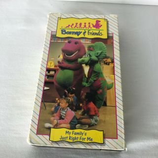 Vtg VHS Barney & Friends: My Family ' s Just Right For Me Time Life Video Cassette 2