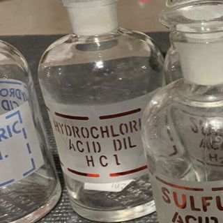 Vintage Apothecary Chemistry Pyrex Bottle - Hydrochloric Acid (250 Ml)
