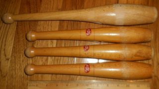 4x Vintage Sportcraft Indian Club Wood Exercise Weight Juggling Pins