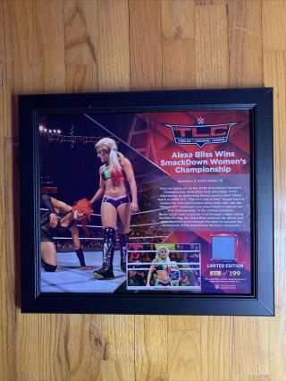 Wwe Tlc Dallas,  Tx 2016 Alexa Bliss Authentic Ring Canvas Plaque 55 /199