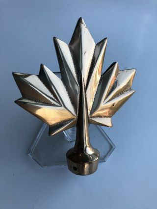 Vintage Maple Leaf Flag Pole Topper L@@k Brass Rare S/h In Canada