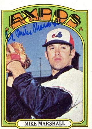 Mike Marshall (cy Young) Signed 1972 Topps 505 (w/ Expos) Inperson W