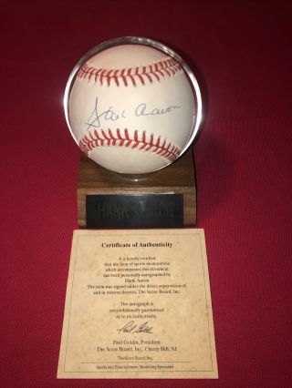 Hank Aaron Mlb Hof Autographed Signed Official National League Baseball