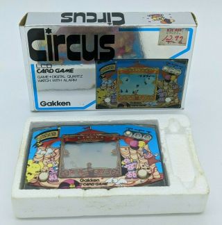 Vintage Gakken Circus Lcd Card 1980 Lcd Handheld Electronic Game Japan Very Good
