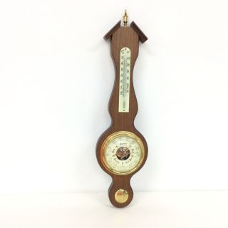 Vintage Huger West Germany Wooden Precision Barometer & Thermometer 209