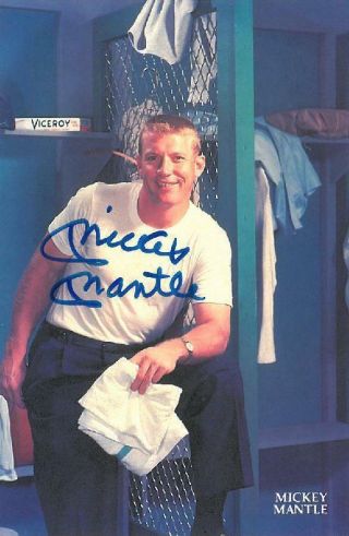 Mickey Mantle Signed Authentic Autographed Postcard (psa/dna) B93524