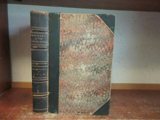 Old History Of United States Leather Book 1864 American Revolution Battle Boston