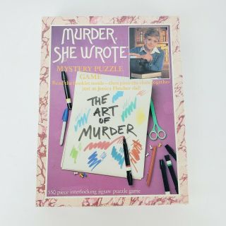 Vintage 1984 Murder She Wrote The Art Of Murder Mystery Puzzle Game W/ Booklet