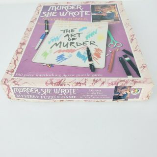 Vintage 1984 Murder She Wrote The Art Of Murder Mystery Puzzle Game w/ Booklet 2