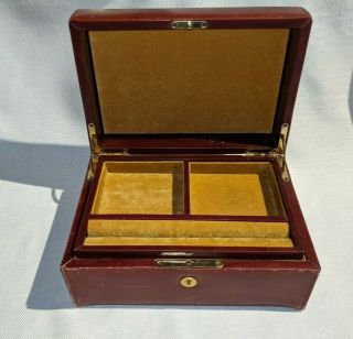 French Le Tanneur Vintage Luxury Leather Jewelry Box No Key